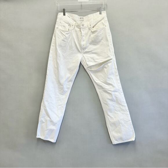 Agolde Lana Slice Straight in Element (white) Size 30 High Rise Button Fly - Picture 5 of 16